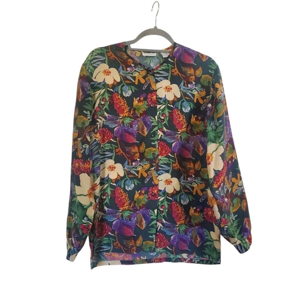 Robert Graham Multicolor Floral Button-Up Blouse